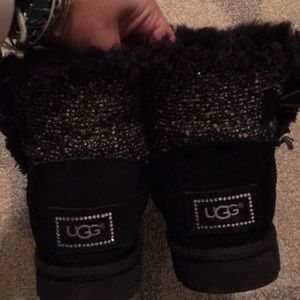 Black uggs with glitter